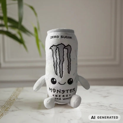 White Energy Drink Plush Toy